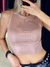 Top Halter Metallic Rose - tienda online