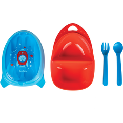 Kit Refeição Infantil Com Talher Foguete Azul - Buba na internet