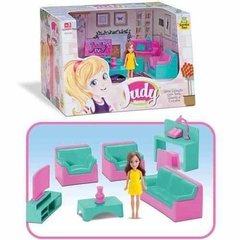 Mini Sala Infantil 8 Pçs Com Boneca Judy Home Samba Toys