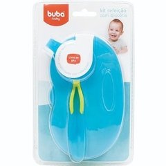 Kit Refeicao Infantil Com Divisoria Azul Buba Com Colher - comprar online