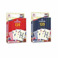 Kit com 2 Baralhos 139 Azul e Vermelho Naipe Jogo de cartas Copag