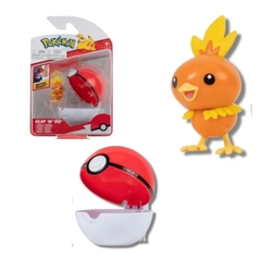 Coleção Mini Pokemon Torchic E Poke Bola Clip N Go Infantil