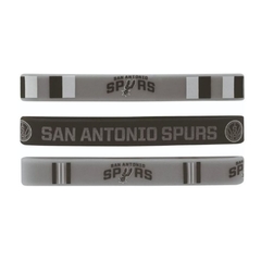 Kit Com 3 Pulseiras Silicone Basquete Time San Antonio Spurs