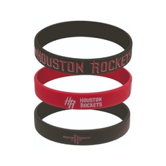 Kit Com 3 Pulseiras De Silicone Basquete NBA Houston Rockets