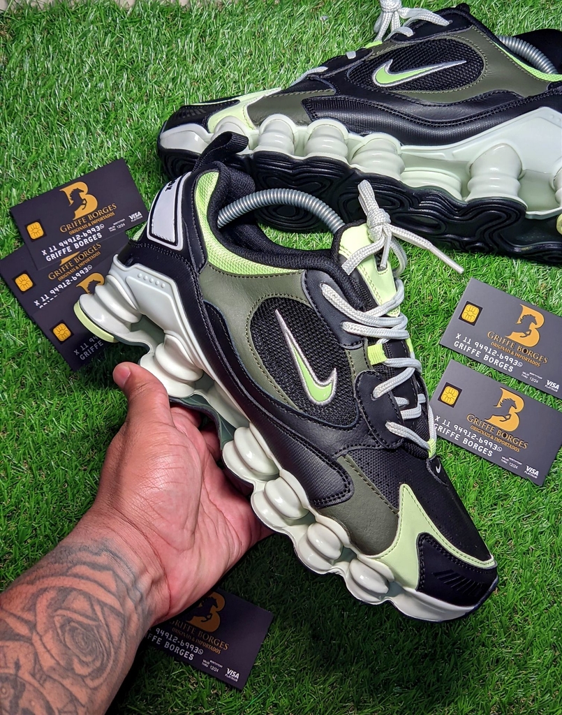 Tênis Nike shox 12 molas TL preto/verde - Griffeborges