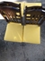mesa marrom com 4 cadeiras estofado amarelos em tecido sarja 1.20 X 0,80 na internet