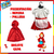 Disfraz de Caperucita Roja para nena Candela con capa