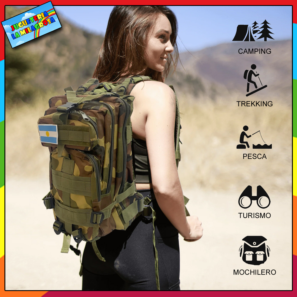 Mochila Tactica Militar 25L Verde Camuflada Ultra Resistente