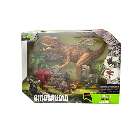 Set De 4 Dinosaurios Con Luz Y Sonido 7097