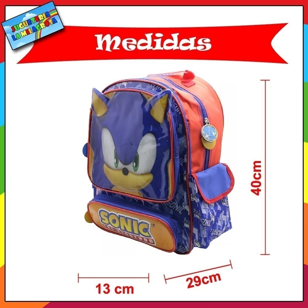 Mochila Escolar Sonic So125 40cm Espalda 16 Nino Primaria