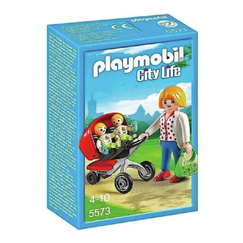Playmobil Mama Con Carrito De Gemelos Original Intek