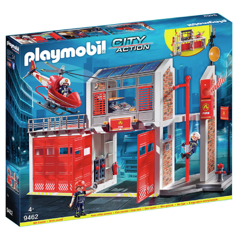 Playmobil Cuartel De Bomberos Con Sonido 9462