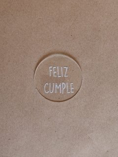 Stamp feliz cumple mayúscula 7cm