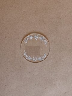 Stamp de 7cm marco hojas y corazon - comprar online