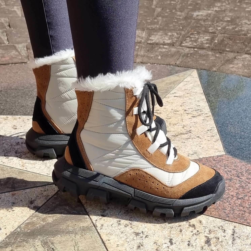 Bota Forrada Nylon Neve e Frio Cadarço Tratorado | Sapatos e Botas
