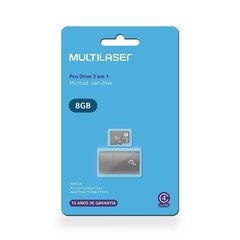 Pen Drive 2 em 1 Classe 4 Micro SD 8GB Multilaser - MC161 / MC120