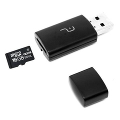 Leitor USB + Cartão De Memória Classe 10 16GB Multilaser - MC121