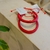 PULSERA SIMIL CUERO N° 6 ROJA (BI137)