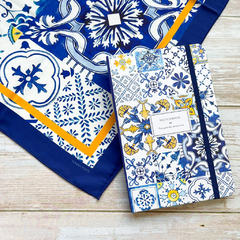Furoshiki Caderno Azulejos (Lenço M + Sketchbook) - comprar online