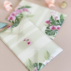Cartão Vegetal Orquídea Rosa (5 unidades) - loja online