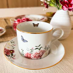 Furoshiki Chá Jardim Secreto (Lenço + Xícara de Chá) - Loja Susana Fujita