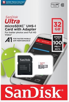 MICRO 32 GB SANDISK SDHC (80MBS) - comprar online