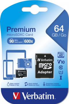 Memoria Micro SDHC Verbatim 64GB 90MB/s