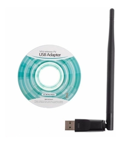 Placa de red WIFI USB - Adaptador Usb 2.0 Wifi 802.11n Con Antena Wireless 150mbps - comprar online