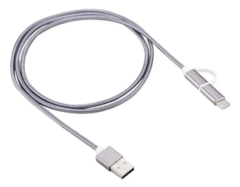 CABLE 2 EN 1 MICRO USB Y USB C 2.1A CARGA RAPIDA PUXIDA E-10 - PROMO 2 UNIDADES - comprar online