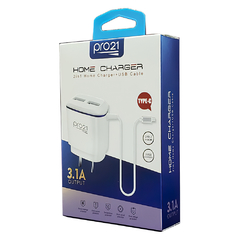 CARGADOR PRO21 MICRO USB C/ CABLE + 2 ENTRADAS USB - comprar online