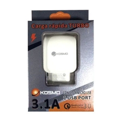 CARGADOR KOSMO USB TIPO C CARGA RAPIDA 3.1A
