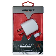 CARGADOR WEST MICRO USB CARGA RAPIDA 2.4A
