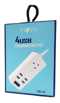 Zapatilla INOVA TM-02 - 4 USB + 1 Enchufe