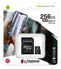 Memoria Micro SD 256 GB KINGSTON Clase 10 Canvas Select 100Mb/s