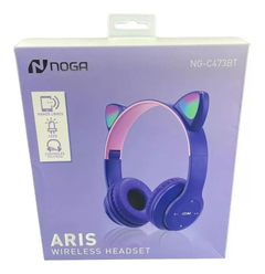 Auriculares Inalambricos Bluetooth Orejas Gato Luz Noga C473