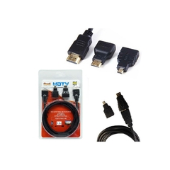 Cable HDMI A HDMI CON ADAPTADOR MINI/MICRO HDMI - Accesorios para Celular Tutti Frutti 