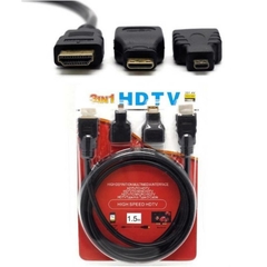 Cable HDMI A HDMI CON ADAPTADOR MINI/MICRO HDMI - comprar online