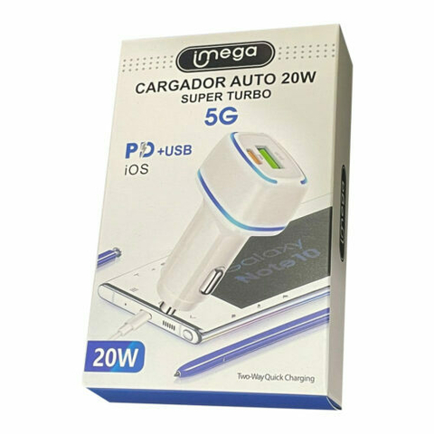 Cargador IMEGA 12V Dual + CABLE IPHONE