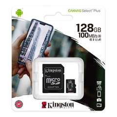 Memoria Micro SD 128 GB KINGSTON Clase 10 Canvas Select 100Mb/s - comprar online