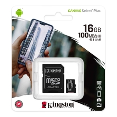 Memoria Micro SD 16 GB KINGSTON Clase 10 Canvas Select 100Mb/s - comprar online