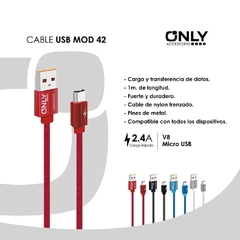 CABLE MICRO USB TRENZADO ONLY MOD42 - comprar online