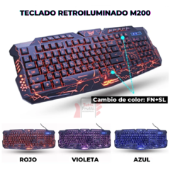 TECLADO RETROILUMINADO M200 CAMBIA COLOR - comprar online