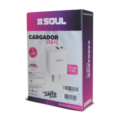 CARGADOR USB-C + USB SOUL CARGA RÁPIDA (Solo cabezal) - comprar online