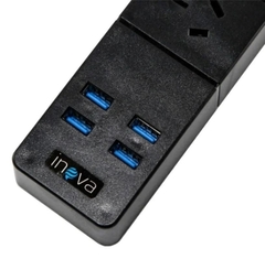 Zapatilla INOVA TM-02 - 4 USB + 1 Enchufe en internet