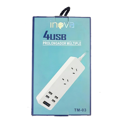 Zapatilla INOVA TM-03 - 4 USB + 2 Enchufes