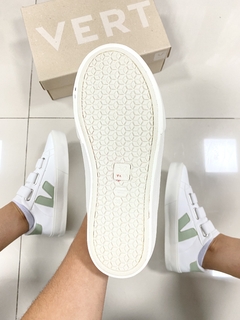 Vert Premium Velcro Branco/Verde - Tenis Mogi