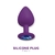 Plug silicona purple small - strass verde