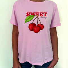 Remera PINK de algodón "Cherry" - comprar online