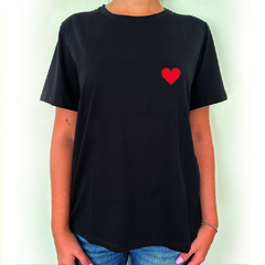 Remera BLACK de algodón "HEART" - comprar online