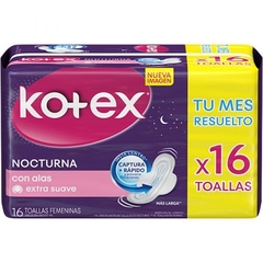 KOTEX Toallas higiénicas NOCTURNA x 16uns